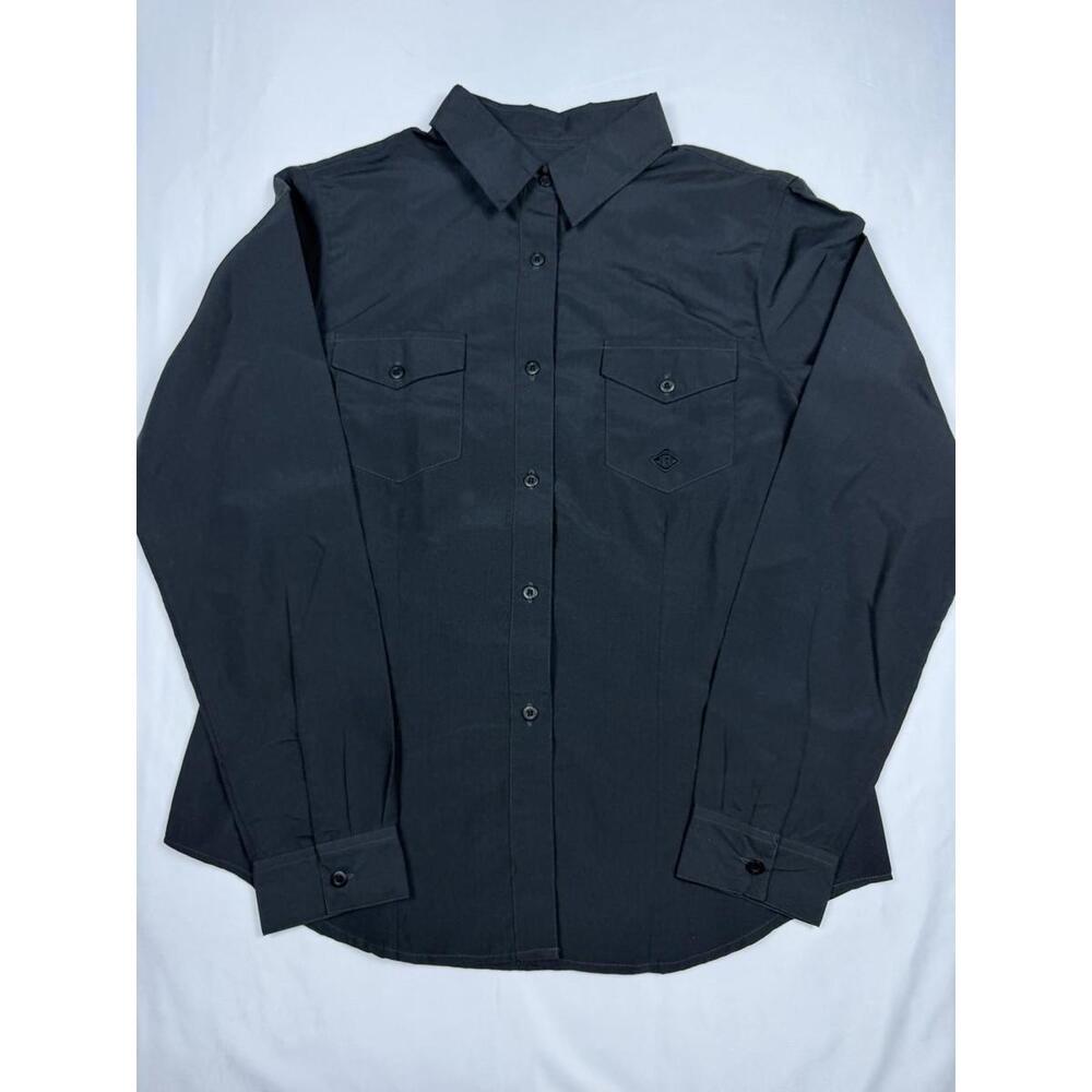 Roper Women’s Western Shirt Large Black Long Sleeve Button Front Work Top‎